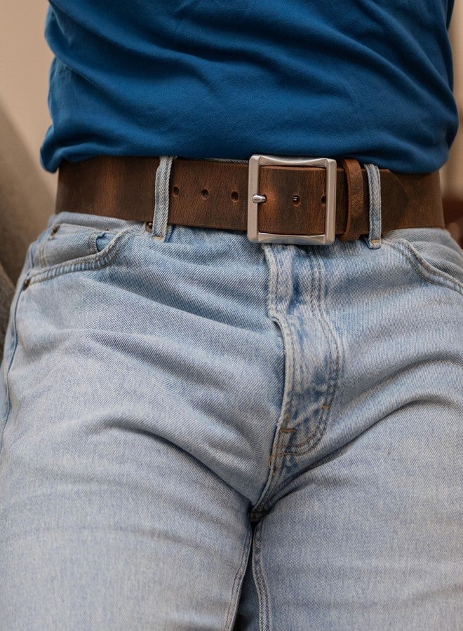 Nickel Smart The Site Manager Distressed Leather Brown Belt (44 inch) - Image 2